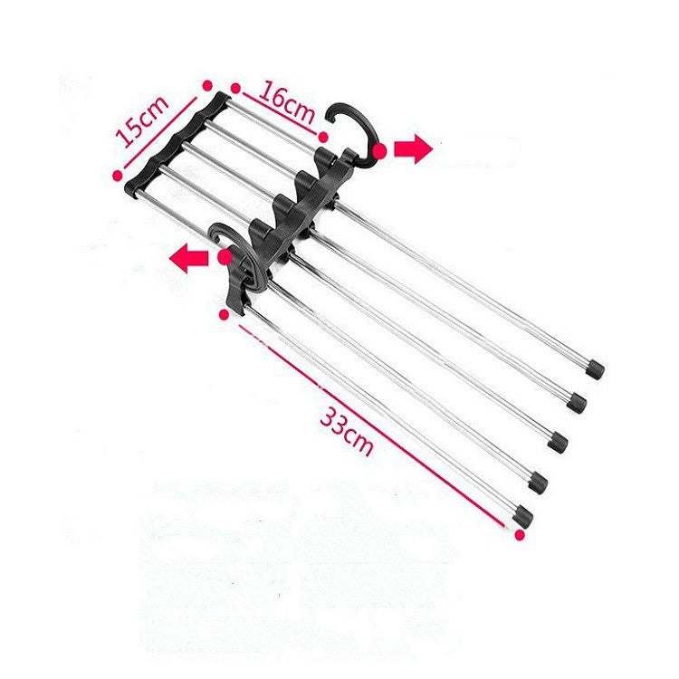Portapantaloni magico per armadio pieghevole telescopico multifunzionale 5 in 1, 5 in 1 Telescopic Rack
