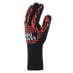 Guanti da griglia per barbecue resistenti al calore e alle alte temperature, resistenti al fuoco, Black ==, Red BBQ, Red Horizontal Stripes, Red Torch