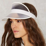 Visiera per cappello da sole trasparente da esterno in PVC da 2 pezzi per uomo/donna
