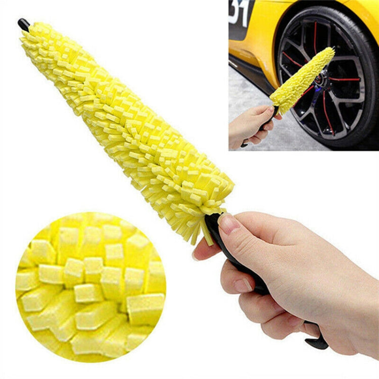 Accessori auto universali per auto Cura dei cerchi per auto Spazzola per lavaggio ruote per pneumatici Manico in plastica Spazzola per pulizia ruote per veicoli Spugna per lavaggio, Wheel Cleaning Brush
