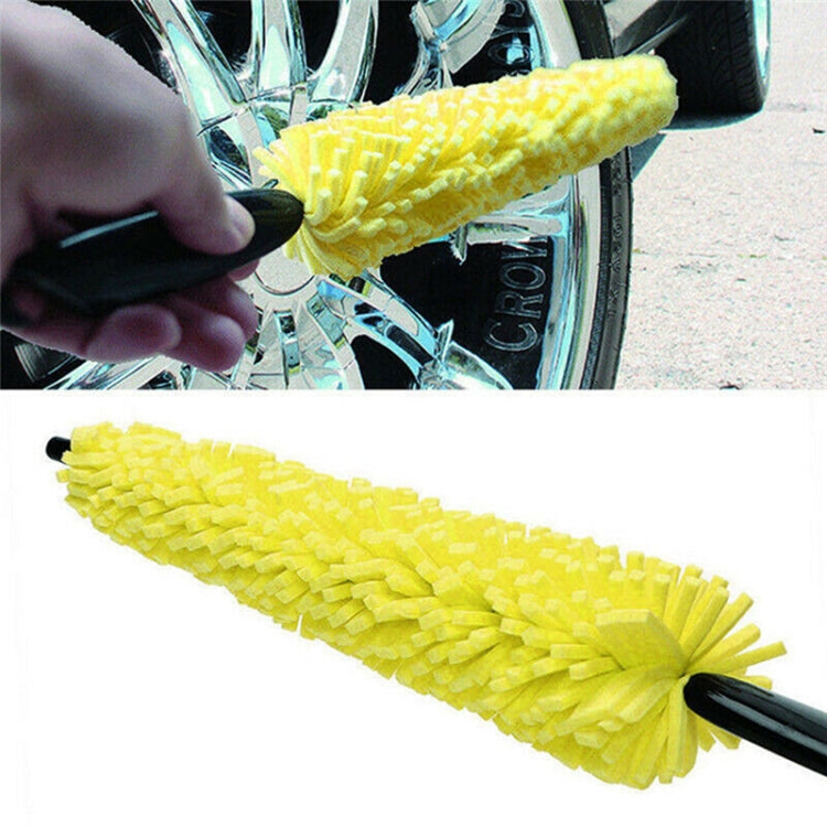 Accessori auto universali per auto Cura dei cerchi per auto Spazzola per lavaggio ruote per pneumatici Manico in plastica Spazzola per pulizia ruote per veicoli Spugna per lavaggio, Wheel Cleaning Brush