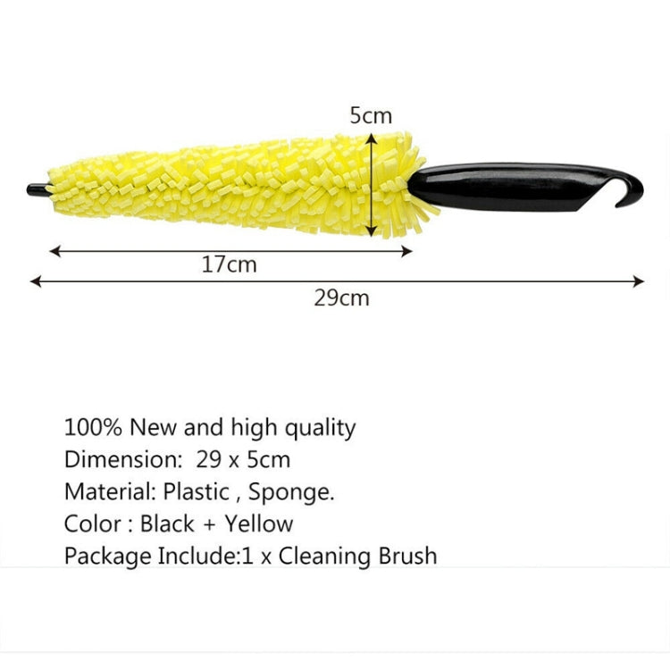 Accessori auto universali per auto Cura dei cerchi per auto Spazzola per lavaggio ruote per pneumatici Manico in plastica Spazzola per pulizia ruote per veicoli Spugna per lavaggio, Wheel Cleaning Brush