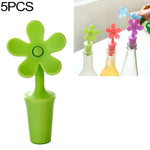 Tappo per birra con fiore in silicone per vino da 5 pezzi, 5 PCS Flower Shape(Green), 5 PCS Flower Shape(Purple), 5 PCS Flower Shape(Red), 5 PCS Flower Shape(Blue)