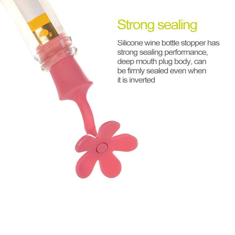 Tappo in silicone a forma di fiore per bottiglie 5 pezzi