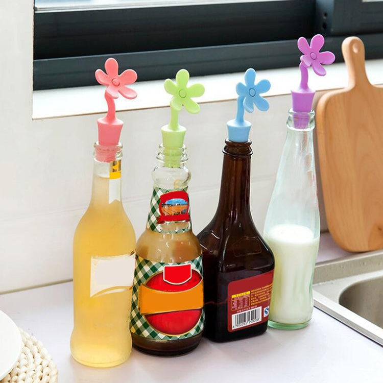 Tappo in silicone a forma di fiore per bottiglie 5 pezzi