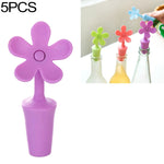 Tappo in silicone a forma di fiore per bottiglie 5 pezzi