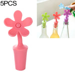 Tappo in silicone a forma di fiore per bottiglie 5 pezzi