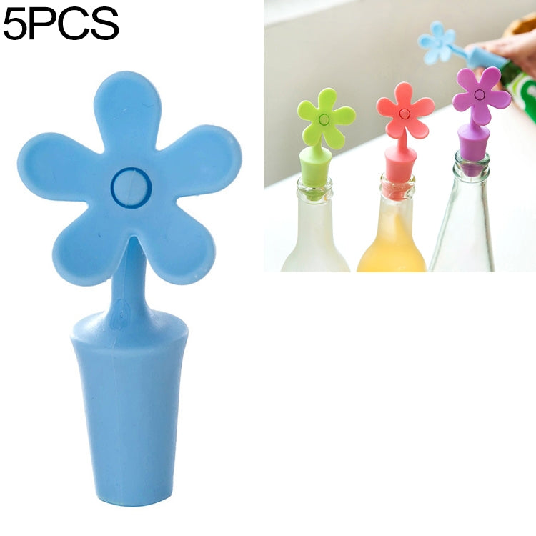 Tappo in silicone a forma di fiore per bottiglie 5 pezzi