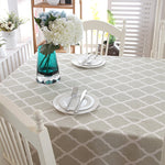 Tovaglia in Cotone e Pizzo Grigio Rombi Geometrici, 140x220cm, 140x250cm