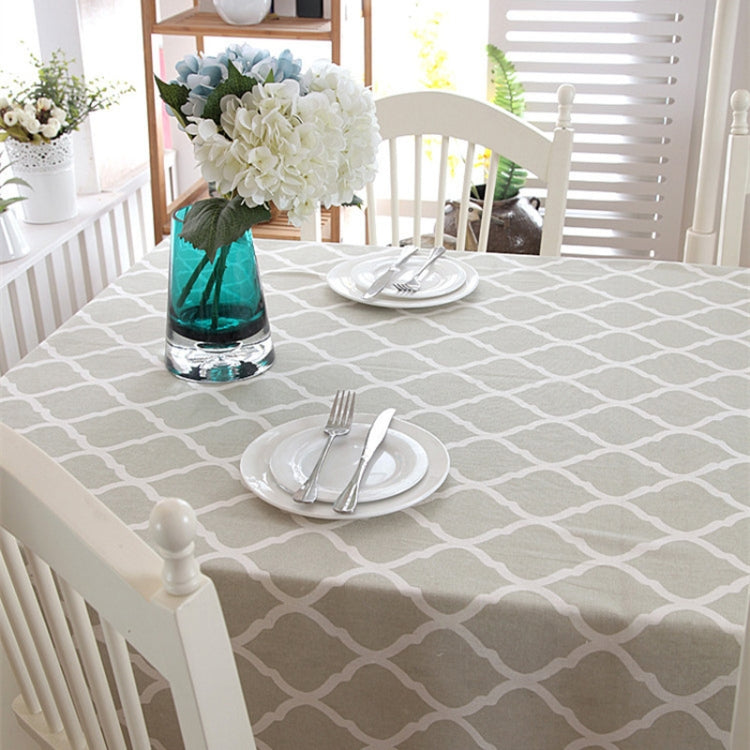 Tovaglia in Cotone e Pizzo Grigio Rombi Geometrici, 140x220cm, 140x250cm