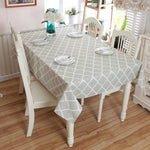 Tovaglia in Cotone e Pizzo Grigio Rombi Geometrici, 140x220cm, 140x250cm