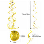 5 pezzi 70 cm ornamenti a spirale in PVC Natale asilo in classe festa di compleanno layout di scena ornamenti con paillettes appesi