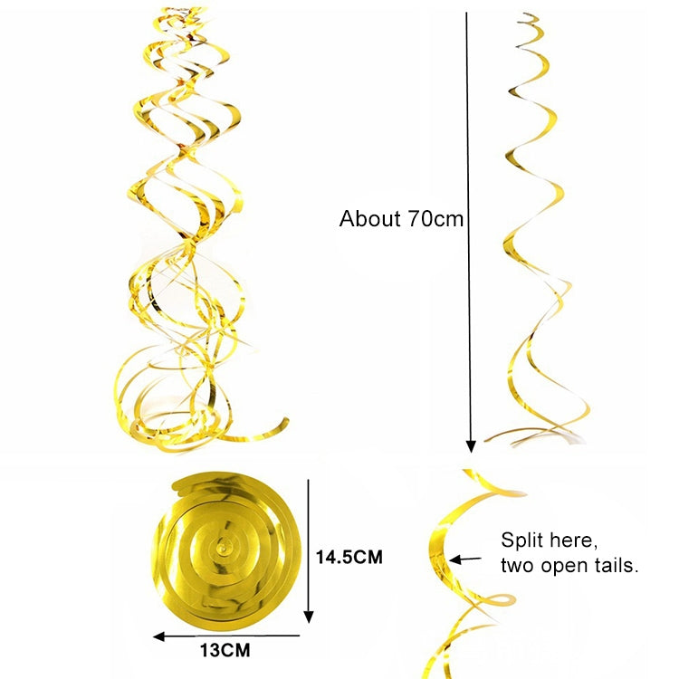 5 pezzi 70 cm ornamenti a spirale in PVC Natale asilo in classe festa di compleanno layout di scena ornamenti con paillettes appesi