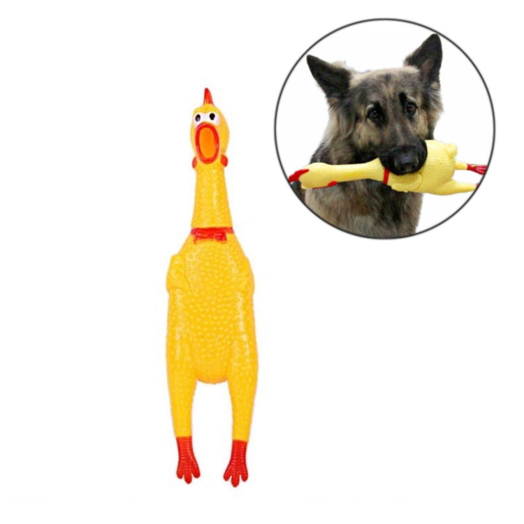 Giocattolo vocale in silicone con pollo urlante per animali 16cm