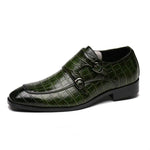 Scarpe formali in pelle con fondo piatto da lavoro con motivo coccodrillo, 38, 39, 40, 41, 42, 43, 44, 45, 46, 47, 48