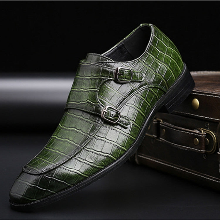 Scarpe formali in pelle con fondo piatto da lavoro con motivo coccodrillo, 38, 39, 40, 41, 42, 43, 44, 45, 46, 47, 48