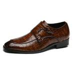 Scarpe formali in pelle con fondo piatto da lavoro con motivo coccodrillo, 38, 39, 40, 41, 42, 43, 44, 45, 46, 47, 48