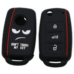 Cover per chiave in silicone Do Not Touch My Key Style per Volkswagen Jetta Polo Passat Skoda Tiguan Golf, For Volkswagen Jetta Polo Passat Skoda Tiguan Golf