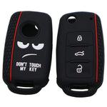 Cover per chiave in silicone Do Not Touch My Key Style per Volkswagen Jetta Polo Passat Skoda Tiguan Golf, For Volkswagen Jetta Polo Passat Skoda Tiguan Golf