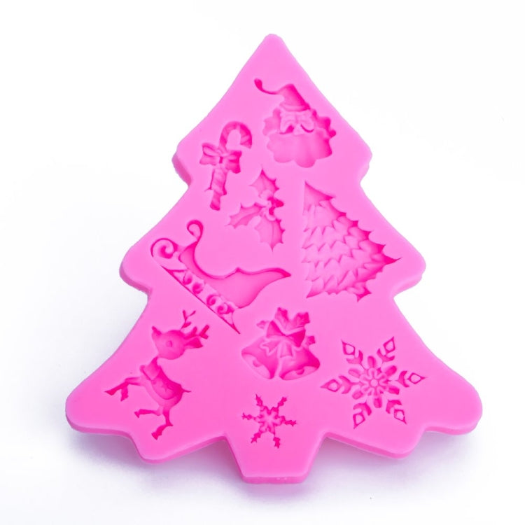 Strumento di decorazione di biscotti al cioccolato per torta di stampi in silicone per fondente per albero di Natale, Christmas Tree Shape