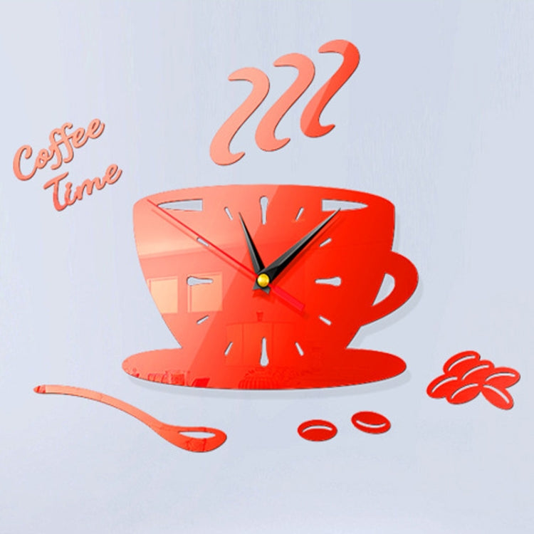 2 set casa fai da te 3D stereo decorativo moda orologio da parete caffè adesivo da parete specchio acrilico orologio da caffè