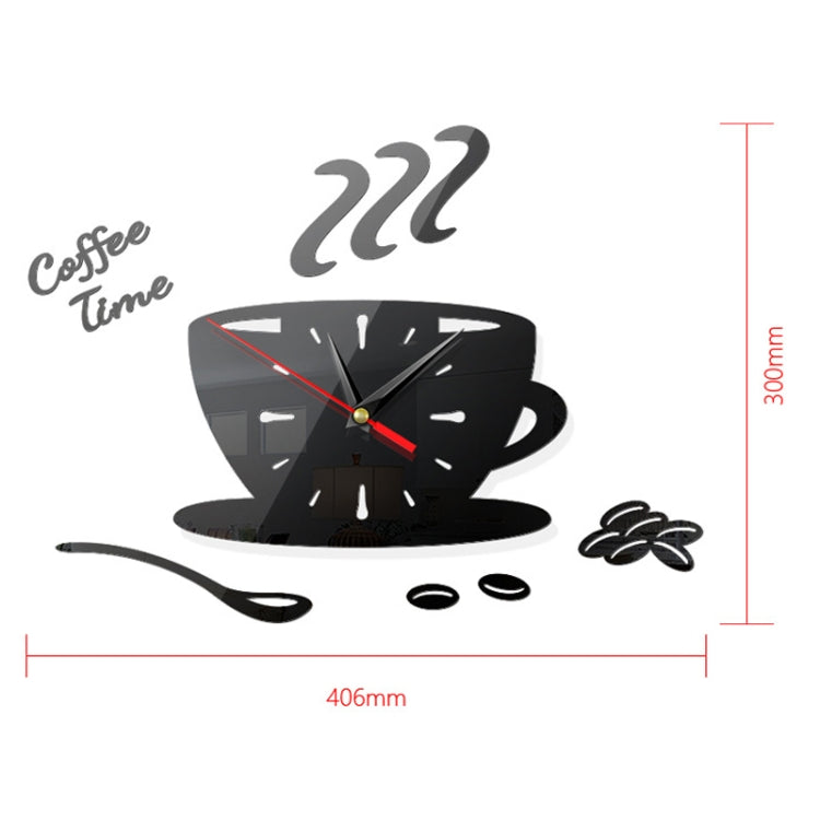 2 set casa fai da te 3D stereo decorativo moda orologio da parete caffè adesivo da parete specchio acrilico orologio da caffè