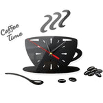 2 set casa fai da te 3D stereo decorativo moda orologio da parete caffè adesivo da parete specchio acrilico orologio da caffè