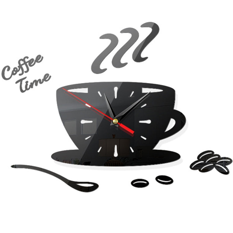 2 set casa fai da te 3D stereo decorativo moda orologio da parete caffè adesivo da parete specchio acrilico orologio da caffè