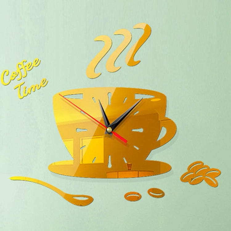 2 set casa fai da te 3D stereo decorativo moda orologio da parete caffè adesivo da parete specchio acrilico orologio da caffè