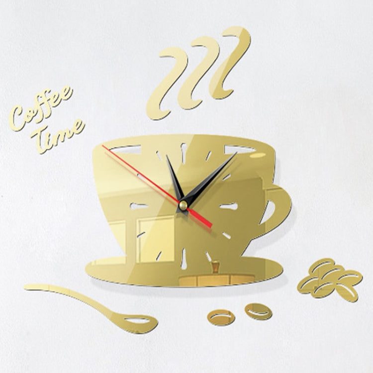 2 set casa fai da te 3D stereo decorativo moda orologio da parete caffè adesivo da parete specchio acrilico orologio da caffè