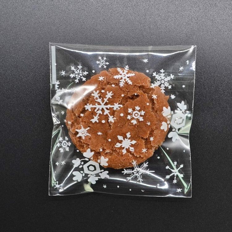 5 confezioni di fiocchi di neve, caramelle natalizie, biscotti, snack, sacchetti regalo autoadesivi, 5.5x5.5cm, 7x7cm, 10x10cm, 14x14cm