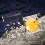 5 confezioni di fiocchi di neve, caramelle natalizie, biscotti, snack, sacchetti regalo autoadesivi, 5.5x5.5cm, 7x7cm, 10x10cm, 14x14cm