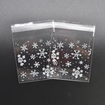 5 confezioni di fiocchi di neve, caramelle natalizie, biscotti, snack, sacchetti regalo autoadesivi, 5.5x5.5cm, 7x7cm, 10x10cm, 14x14cm