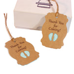 Etichetta per festa di compleanno per baby shower in carta kraft da 50 pezzi