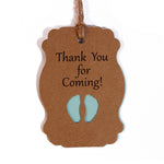 Etichetta per festa di compleanno per baby shower in carta kraft da 50 pezzi