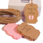 Etichetta per festa di compleanno per baby shower in carta kraft da 50 pezzi