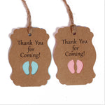 Etichetta per festa di compleanno per baby shower in carta kraft da 50 pezzi