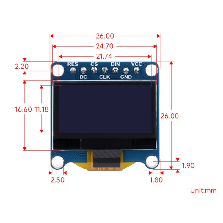Modulo display OLED 0,96" 128x64 SPI/I2C Waveshare