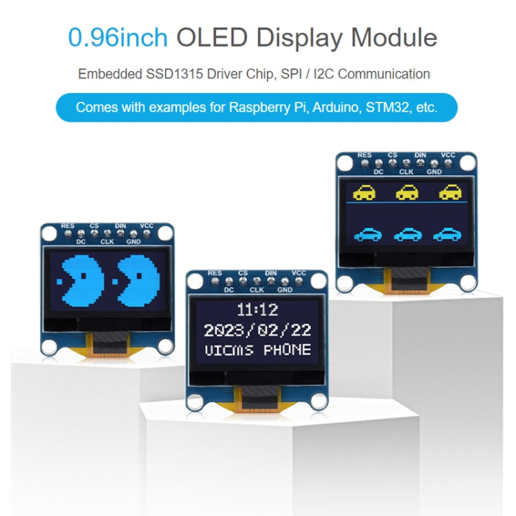 Modulo display OLED 0,96" 128x64 SPI/I2C Waveshare