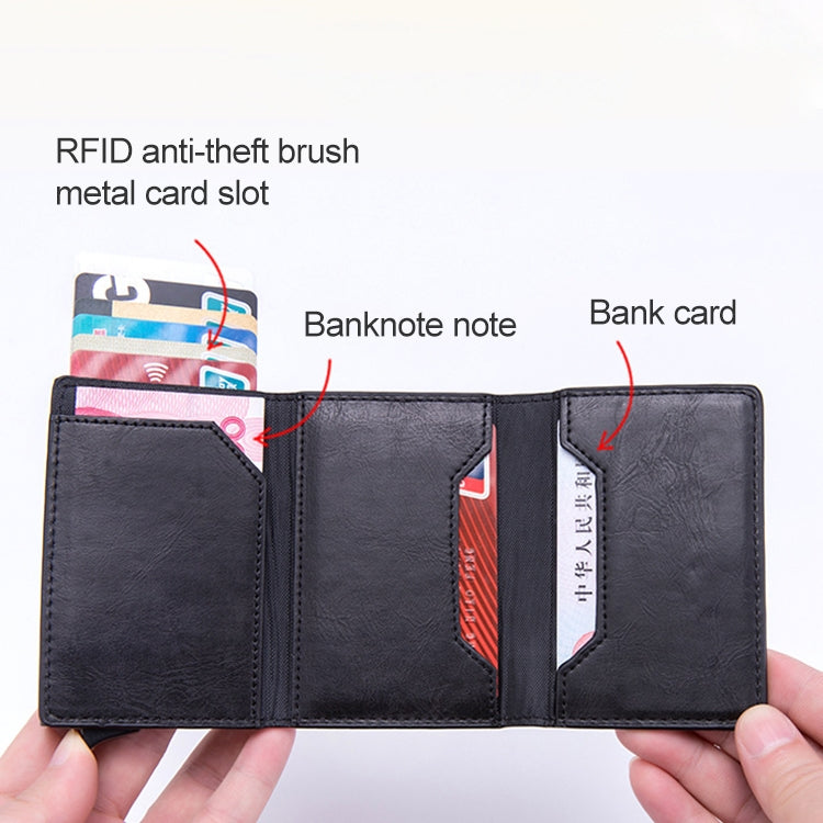 Borsa magnetica RFID Pacchetto carta di credito pop-up automatico in alluminio multifunzionale