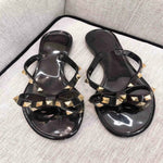 Sandali piatti slip-on con fiocco e infradito da donna con strass, 36, 37, 38, 39, 40