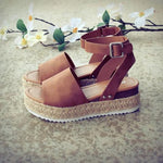 Sandali da donna con plateau e fibbia a un bottone, 35, 36, 37, 38, 39, 40, 41, 42, 43, 44