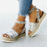 Sandali da donna con plateau e fibbia a un bottone, 35, 36, 37, 38, 39, 40, 41, 42, 43, 44