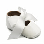 Scarpe da principessa per primi camminatori in pelle PU con lacci e fiocco per bambina, 11cm, 12cm, 13cm