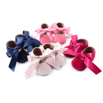 Scarpe da principessa per primi camminatori in pelle PU con lacci e fiocco per bambina, 11cm, 12cm, 13cm