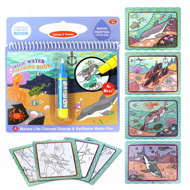 Libro da disegno sull'acqua Libro da colorare Doodle e tavolo da disegno per pittura con penna magica per giocattoli per bambini Regalo di compleanno