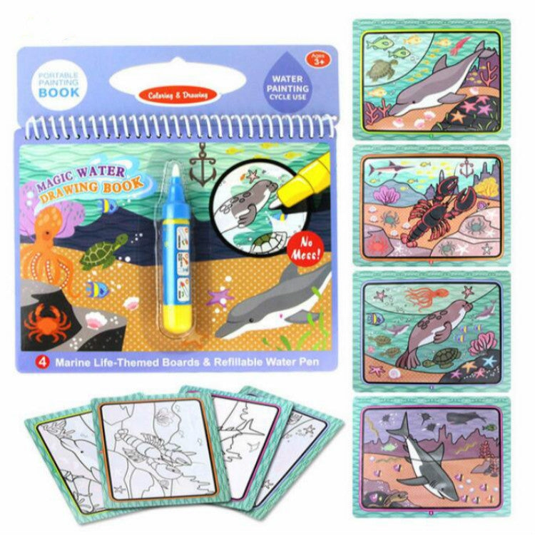 Libro da disegno sull'acqua Libro da colorare Doodle e tavolo da disegno per pittura con penna magica per giocattoli per bambini Regalo di compleanno
