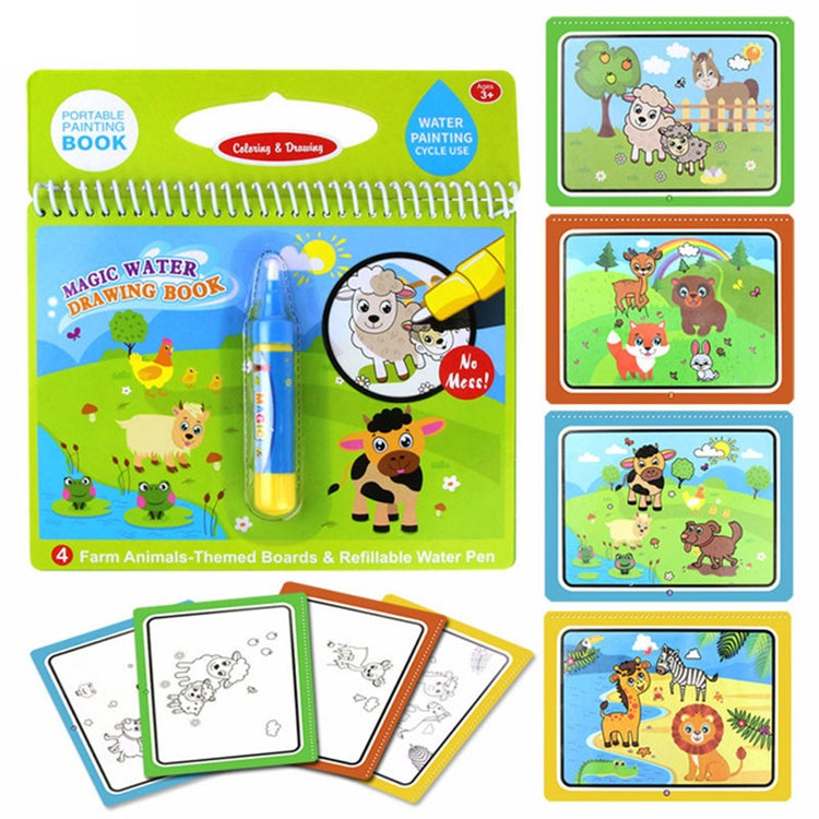 Libro da disegno sull'acqua Libro da colorare Doodle e tavolo da disegno per pittura con penna magica per giocattoli per bambini Regalo di compleanno