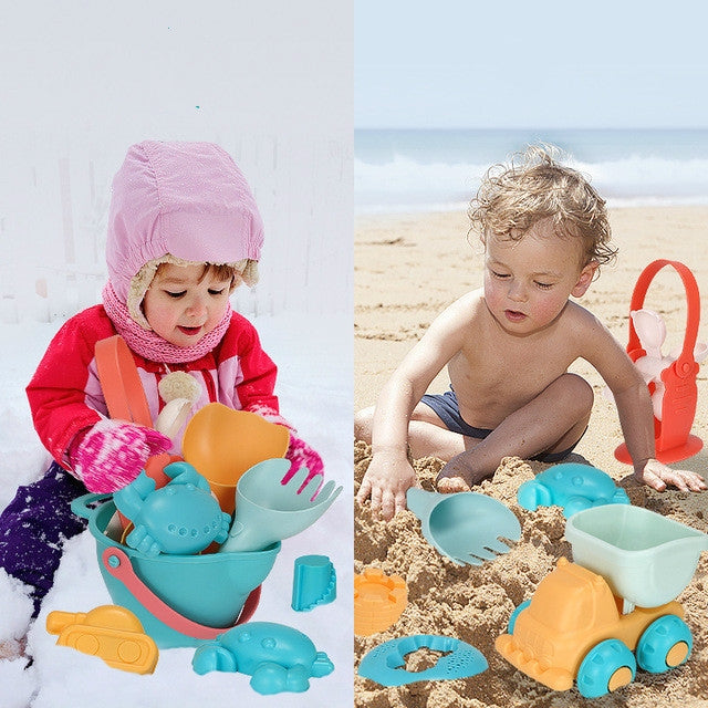 Giochi all'aperto Giochi con l'acqua Sabbia Strumento in materiale morbido siliconico I bambini giocano con il set WaterToy, 5 in 1, 7 in 1, 9 in 1, 14 in 1, 17 in 1
