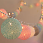 3M 20 LED Batuffolo di cotone Luce Stringa Vacanza Matrimonio Festa di Natale Camera da letto Fata Luci Decorazione ghirlanda di luci a LED per esterni, USB, Battery, EU Plug